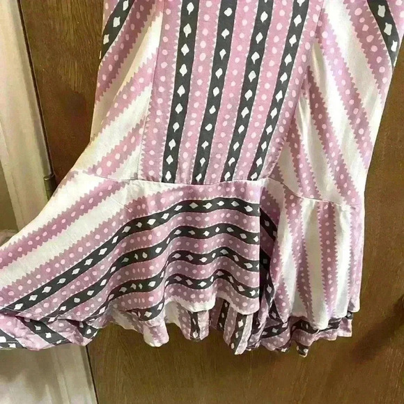 Free People White, Purple & Gray Spaghetti Strap Mini Dress/Top Size XS  - Picture 4 of 10